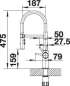 Preview: BLANCO 525792 CATRIS-S Flexo, Messing PVD, PVD steel, Hochdruck