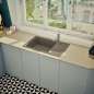 Preview: SCHOCK FOMD100LSAGAS Formhaus D-100LS Asphalt  Unterschrank 60 cm Einbauspüle aufliegend CRISTALITE®
