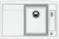 Blanco 512337 Axia 45 S SILGRANIT weiß, mit Ablauffernbedienung, mit Zubehör, Becken rechts, 450 mm Untermaß