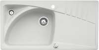 Blanco 515209 LUNA, SILGRANIT Clean, seidengrau, mit Ablauffernbedienung, mit Zubehör, Becken links, 600 mm Untermaß