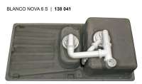 BLANCO 512212 NOVA 6 S, SILGRANIT, steingrau, ohne Ablauffernbedienung, reversibel, 600 mm Untermaß