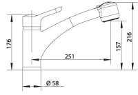 Blanco 512553 MERKUR-S, Messing galvanisch, Edelstahl finish, Niederdruck