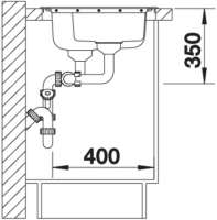 BLANCO 512731 MEDIAN 6 S, Edelstahl Bürstfinish, mit Ablauffernbedienung, Becken rechts, 60 cm Untermaß