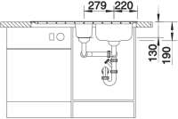 BLANCO 512731 MEDIAN 6 S, Edelstahl Bürstfinish, mit Ablauffernbedienung, Becken rechts, 60 cm Untermaß