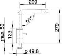 Blanco 513482 PODOS, Messing galvanisch, chrom, Hochdruck
