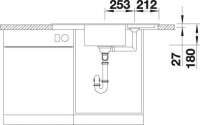 BLANCO 514750 ZIA 9 E, SILGRANIT, weiß, mit Ablauffernbedienung, Becken mittig, 600 mm Untermaß