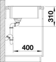 BLANCO 514756 ZIA 9 E, SILGRANIT, anthrazit, mit Ablauffernbedienung, Becken mittig, 600 mm Untermaß