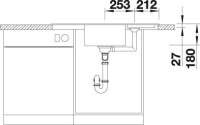 BLANCO 514756 ZIA 9 E, SILGRANIT, anthrazit, mit Ablauffernbedienung, Becken mittig, 600 mm Untermaß