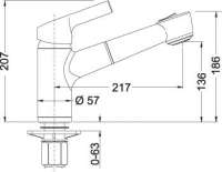 Preview: BLANCO 514851 ELIPSO-S II, Messing galvanisch, Edelstahl finish, Niederdruck