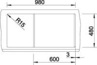 BLANCO 515280 METRA XL 6 S, SILGRANIT, weiß, mit Ablauffernbedienung, reversibel, 600 mm Untermaß