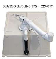 BLANCO 516039 SUBLINE 375-U, Keramik PuraPlus, vanilla, mit Ablauffernbedienung, 45 cm Untermaß