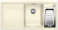 BLANCO 516833 AXIA II 6 S, SILGRANIT, jasmin, mit Ablauffernbedienung, mit Zubehör, Becken links, 60 cm Untermaß