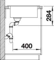 Blanco 517401 VIVA 9 E, SILGRANIT, tartufo, mit Ablauffernbedienung, Becken mittig, 600 mm Untermaß