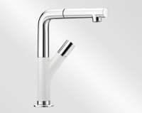 Blanco 518294 YOVIS-S, Messing SILGRANIT-Look zweifarbig, seidengrau/chrom, Hochdruck
