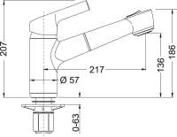 Blanco 518786 Elipso-S II Küchenarmatur, Felsgrau, HOCHDRUCK