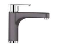 BLANCO 518791 PYLOS, Messing SILGRANIT-Look zweifarbig, felsgrau/chrom, Hochdruck