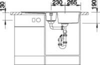 BLANCO 520577 METRA 6 S, SILGRANIT, perlgrau, mit Ablauffernbedienung, mit Zubehör, reversibel, 600 mm Untermaß