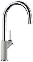 BLANCO 520974 CARENA Messing SILGRANIT-Look zweifarbig, perlgrau/chrom, Hochdruck