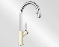 BLANCO 520985 CARENA-S Messing SILGRANIT-Look zweifarbig, jasmin/chrom, Hochdruck
