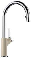 BLANCO 520986 CARENA-S Messing SILGRANIT-Look zweifarbig, champagner/chrom, Hochdruck