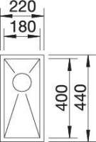 BLANCO 521566 ZEROX 180-IF, Edelstahl Seidenglanz, ohne Ablauffernbedienung, keine Beckenlage, 300 mm Untermaß