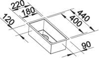 BLANCO 521566 ZEROX 180-IF, Edelstahl Seidenglanz, ohne Ablauffernbedienung, keine Beckenlage, 300 mm Untermaß