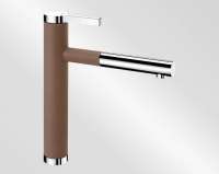 BLANCO 521705 LINEE-S Messing SILGRANIT-Look zweifarbig, muskat/chrom, Hochdruck
