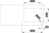 BLANCO 522238 S-STYLE 500-U, Edelstahl Bürstfinish, ohne Ablauffernbedienung, ohne Zubehör, 60 cm Untermaß