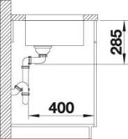 BLANCO 522238 S-STYLE 500-U, Edelstahl Bürstfinish, ohne Ablauffernbedienung, ohne Zubehör, 60 cm Untermaß