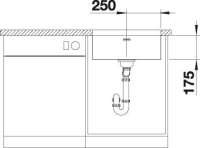 BLANCO 522238 S-STYLE 500-U, Edelstahl Bürstfinish, ohne Ablauffernbedienung, ohne Zubehör, 60 cm Untermaß