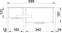 BLANCO 522247 C-STYLE 340/180-IF, Edelstahl Bürstfinish, ohne Ablauffernbedienung, ohne Zubehör, Hauptbecken rechts, 60 cm Untermaß