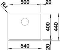 BLANCO 522253 Z-STYLE Einbauspüle 500-IF Flachrand, Edelstahl Bürstfinish