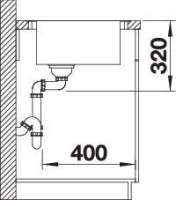 Blanco 522999 ANDANO XL 6 S-IF, Edelstahl Seidenglanz, mit Ablauffernbedienung, mit Zubehör, Becken rechts, 600 mm Untermaß