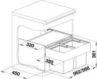 BLANCO 523020 SELECT Compact Kunststoff  Stahlblech  600 mm Untermaß
