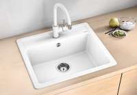 BLANCO 523334 LEGRA 6 – Rechteckige Granitspüle für 60 cm breite Unterschränke – aus SILGRANIT – Weiß –