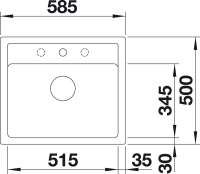 BLANCO 523334 LEGRA 6 – Rechteckige Granitspüle für 60 cm breite Unterschränke – aus SILGRANIT – Weiß –