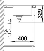 BLANCO 523334 LEGRA 6 – Rechteckige Granitspüle für 60 cm breite Unterschränke – aus SILGRANIT – Weiß –