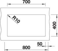 Blanco 523442 SUBLINE 700-U, SILGRANIT, anthrazit, ohne Ablauffernbedienung, keine Beckenlage, 800 mm Untermaß