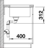 Blanco 523442 SUBLINE 700-U, SILGRANIT, anthrazit, ohne Ablauffernbedienung, keine Beckenlage, 800 mm Untermaß