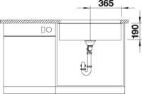 Blanco 523442 SUBLINE 700-U, SILGRANIT, anthrazit, ohne Ablauffernbedienung, keine Beckenlage, 800 mm Untermaß