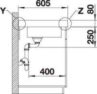 Preview: BLANCO 523650 MODEX-M 60, SILGRANIT, weiß, mit Abl., mit Zub., Becken rechts