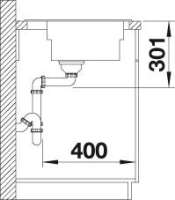 BLANCO 524055 ZENAR XL 6 S SILGRANIT Perlgrau Becken rechts, 600 mm Untermaß