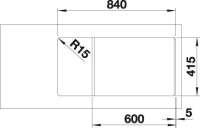 BLANCO 524235 FAVUM XL 6 S, SILGRANIT, weiß, ohne Ablauffernbedienung, reversibel, 600 mm Untermaß