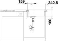 BLANCO 524235 FAVUM XL 6 S, SILGRANIT, weiß, ohne Ablauffernbedienung, reversibel, 600 mm Untermaß