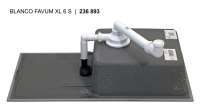 BLANCO 524236 FAVUM XL 6 S, SILGRANIT, jasmin, ohne Ablauffernbedienung, reversibel, 600 mm Untermaß