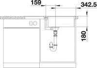 BLANCO 524238 FAVUM XL 6 S, SILGRANIT, cafe, ohne Ablauffernbedienung, reversibel, 600 mm Untermaß
