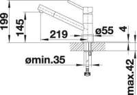 BLANCO 525037 KANO Messing SILGRANIT-Look zweifarbig, muskat/chrom, Hochdruck