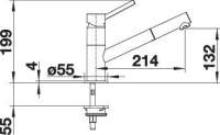 BLANCO 525038 KANO-S, Messing SILGRANIT-Look zweifarbig, anthrazit/chrom, Hochdruck