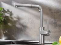 BLANCO 525126 LANORA-S Küchen Armatur Wasserhahn Edelstahl gebürstet Niederdruck