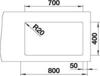 BLANCO 525167 ETAGON 700-U, SILGRANIT, anthrazit, ohne Ablauffernbedienung, mit Zubehör, keine Beckenlage, 800 mm Untermaß